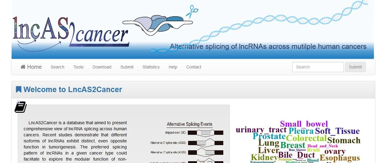 LncAS2Cancer：lncRNA可变剪切数据库